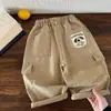 Pantalones Tejidos para Niños 2026 Primavera y Otoño Pantalones Casuales para Niños Pequeños Estilo Nuevo Pantalones Largos Estilo Coreano para Niños Pantalones Cargo Holgados Modernos