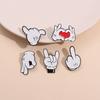 Divertido Patrón de Dibujos Animados Gesto Que Amor Insignia de Personalidad Bolsa Ropa Accesorios Versátiles Broche
