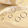 Pendientes de Aro Grueso de Línea 2.0 de Plata de Ley S925 Sencillos Europeos y Americanos Elegantes Broches de Oreja para Hombres y Mujeres Pendientes Redondos Super Hada