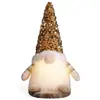 Decoración de Muñeco Navideño sin Rostro Transfronterizo con Sombrero de Lentejuelas, Adorno Luminoso, Lindo Gnomo Rudolph
