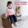 Conjunto de Moletom para Meninas 2026 Outono Novo Fashionável Design Bolha Calça de Manga Longa Infantil Conjunto de Duas Peças