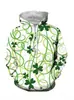 Sudadera con capucha para hombre forrada de polar Moda Simple Flor Nacional Irlandesa de la Suerte Impresión Digital 3D Ropa Casual para Hombre y Mujer