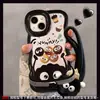Capa de Celular de Silicone com Design de Bola de Carvão de Desenho Animado para iPhone 17 Pro Max, Compatível com iPhone 16, 14, 12, 15, com Suporte, para Meninas