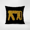 Animal Leopardo Nórdico de Nicho Arte Rico y Colorido Cojín Sofá Sala de Estar Ante Funda de Cojín Lumbar Cojín