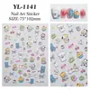 Adesivos fofos de nail art de desenho animado 5D em relevo tridimensional com adesivo infantil divertido padrão faça você mesmo adesivo de unha joia YL