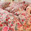 Capa de edredom lençol de cama roupa de cama conjunto de quatro peças desenho animado cor sólida dormitório estudantil conjunto de três peças solteiro casal