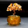 Árbol de Cristal Natural Cornucopia Lingote Glaseado Árbol de la Fortuna de Cristal Árbol del Dinero Decoración de Escritorio para el Hogar Adornos Creativos