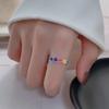 Anillo Cara Sonriente Arcoíris Mujer Diseño Nicho Anillo de Plata Esterlina 925 Mujer Moda Personalizado Anillo Dedo Índice Mujer ins Tendencia