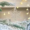 Adornos navideños Adornos para árbol de Navidad Copo de nieve transparente Cristal acrílico Colgante creativo Copo de nieve navideño