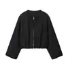 Comercio Exterior Transfronterizo Spot Popular Chaqueta Estilo Europeo y Americano Moda Otoño Mujer Chaqueta Bomber Suave Cuello Redondo