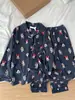 Pijama Feminino de Manga Longa com Estampa Completa de Desenho Animado do Mickey Doce para Primavera e Outono 2025, Amigo da Pele e Confortável, Roupa de Casa com Calça de Tamanho Grande