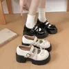 Zapatos Pequeños de Cuero con Suela Gruesa Estilo Retro 2026 Nueva Llegada Primavera/Verano Zapatos Individuales de Nicho Aumentadores de Altura Zapatos Mary Jane con Lazo Aumento de Altura Interior