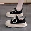 T2682 Estilo Casual Velcro Suela Gruesa Zapatos de Lona Mujer 2026 Primavera Nuevo Moda Suela Suave Zapatos Deportivos para Mujeres Embarazadas