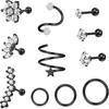 Amazon Europeu e Americano brincos mais vendidos brincos de osso de orelha terno incrustado brincos de zircônio brincos de piercing Europeu e Americano conjunto de 11 peças