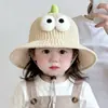 Sombrero de Dinosaurio para Niños Verano Calado Sombrero de Pescador Bebé Protector Solar para Exteriores Sombrero de Sol Bonito Sombrero de Cubo para Niños y Niñas