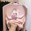 Camiseta interior De Rong, nueva colección otoño/invierno 2026, manga larga cepillada, ropa interior elegante y casual, top de cuello semi-alto para niñas