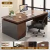 Mesa de escritório, mesa de chefe, conjunto de mesa e cadeira de escritório, estação de trabalho simples e moderna para funcionários, mesa de computador de mesa para uma pessoa, escrivaninha