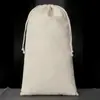 Bolsa de Algodón Grueso con Cordón en Color Natural, Se Puede Estampar con Logo, Bolsa de Algodón Puro para Guardar Joyería y Bolsa de Regalo
