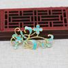 Yiwu ouro raio cor cobre banhado a ouro faça você mesmo gota gota cola ponto esmeralda imitação ouro queima azul ponto esmeralda esmalte flor ramo acessórios B3039