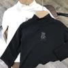 Terciopelo alemán para niños, camiseta básica de cuello alto que combina con todo, otoño e invierno, camiseta infantil de manga larga con estampado de dibujos animados, ropa casual para bebé
