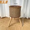Soporte Personalizado de Ratán para Sala de Estar Balcón Bambú y Ratán Macetero Interior, Soporte de Cesta de Plantas Simple de Pie, Soporte de Flores Hecho a Mano
