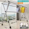 Varal de Roupas de Aço Inoxidável, Varal Dobrável Interno/Externo, Cabide de Roupas Dupla Haste para Varanda, Varal Dobrável Espessado em Forma de X E18
