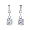Nueva venta explosiva de aretes de espato artificial exquisitos diseño creativo anillo aretes cuadrados entrelazados aretes aretes