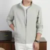 Nueva chaqueta de lana para hombre con cuello alto, sudadera estilo coreano para primavera y otoño, chaqueta cárdigan, venta al por mayor de ropa para hombre