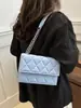 Bolso de Cadena de Color Contrastante Rombo de Moda para Mujer 2025 Elegante Texturizado para el Trabajo al Hombro Cruzado Debajo del Brazo Pequeño Cuadrado Bolso de Mujer