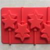 Molde de silicone para pirulito de chocolate atacado spot mão DIY ferramentas de panificação estrela de cinco pontas dupla não combina com o palito