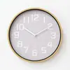 Relógio Digital Grande Silencioso de 28cm com Segundos de Varredura Pontual, Relógio de Parede com Textura de Madeira, Relógio Redondo Elegante e Simples para Casa, Relógio de Quartzo