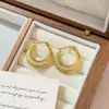 Pendientes Geométricos de Acero Inoxidable Europeos y Americanos, Estilo Nuevo, Versátiles, Retro, Diseño de Lujo Ligero, Pendientes Transfronterizos Simples para Mujer