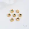 Fuerte retención de color oro de 14 quilates incrustado hilo de circón de color cuenta cuadrada con agujero pasante pulsera DIY accesorios de joyería