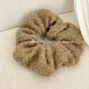 Goma para el pelo de felpa retro estilo coreano, para otoño e invierno, de lana de cordero, cuerda para coleta versátil de nicho, accesorio elegante para el cabello