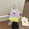Bolsa infantil color block inspirada em cores dopamina, uma mini mochila multifuncional para meninos e meninas, perfeita para carregar pequenos itens e moedas ao sair
