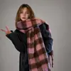 Bufanda de Cuadros Imitación Cachemir Melard Estilo Nuevo Otoño e Invierno para Mujer, Chal Versátil de Gama Alta para Invierno, Bufanda Gruesa Cálida para el Cuello