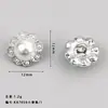 Botones Redondos de Perla y Flor, Botones Pequeños Exquisitos Estilo Chanel, Botones de Pedrería para Camisas de Primavera y Verano, Accesorios DIY