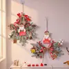 Guirlanda Decorativa de Natal Rattan Pendurado na Porta Decoração de Árvore de Natal Floco de Neve Janela Parede Pendurado Cena Arranjo de Atmosfera