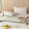 Almohada Larga de Gasa de Doble Capa con Diseño de Osito Lindo y Ventilación, Almohada para Dormir, Almohada para Sujetar las Piernas, Cojín Multifuncional, Cojín Lumbar para Sofá