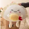 Muñeco de peluche de camarón de simulación de dibujos animados, huevos, albóndigas, almohada de peluche para dormir de niñas, coche, oficina, sedentario, almohada linda, venta al por mayor transfronteriza