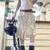 Diseño Estilo Retro, Falda de Lunares Irregular con Volantes, Nueva Falda Midi de Cintura Baja Adelgazante para Mujer Primavera y Verano