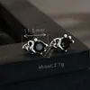 Pendientes de Calavera Retro para Hombre, Modernos y Creativos, Pendientes de Circonita Incrustados con Diamantes, Pendientes de Moda y Versátiles Estilo Hip-Hop
