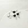 Murciélago Negro Halloween Corazón Fresco Corazón de Durazno Alas Pequeño Diablo Colgante Pendientes Hechos a Mano DIY Pendientes Pendiente de Collar