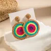 Accesorios de Estilo Europeo y Americano, Pendientes Dulces y Lindos Estilo Festivo, Pendientes de Flor de Paja y Rafia para Sesiones de Fotos en la Playa