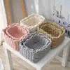 Cesta de Armazenamento Cesta Trançada de Corda de Algodão Grande Capacidade Organizador de Mesa para Cosméticos Cesta de Armazenamento Lavável