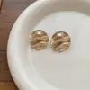Pendientes Geométricos Irregulares Plegados con Aguja de Plata S925, Pendientes de Estilo Europeo y Americano para Mujer, Lujo Ligero, Gama Alta, Pendientes Exquisitos