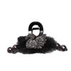 Estilo Coreano Otoño e Invierno Nuevo Modelo 11cm Pinza para el Cabello Clásica de Cisne y Flor de Rosa con Perlas Elegantes de Alta Gama para Peinado