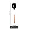 Juego de espátulas de silicona gruesas personalizadas con mango de madera para cocinar en el hogar, espátula para sopa, cuchara para sopa, colador para olla caliente