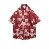 Camisa floral de manga corta para vacaciones de verano en la playa transfronterizas, camisa hawaiana de moda para hombre, camisa holgada de playa para parejas