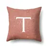 Funda de almohada de poliéster Decoración de coche Hogar Impresión de 26 letras en inglés Cojín lumbar Funda de almohada para sofá QTB53
